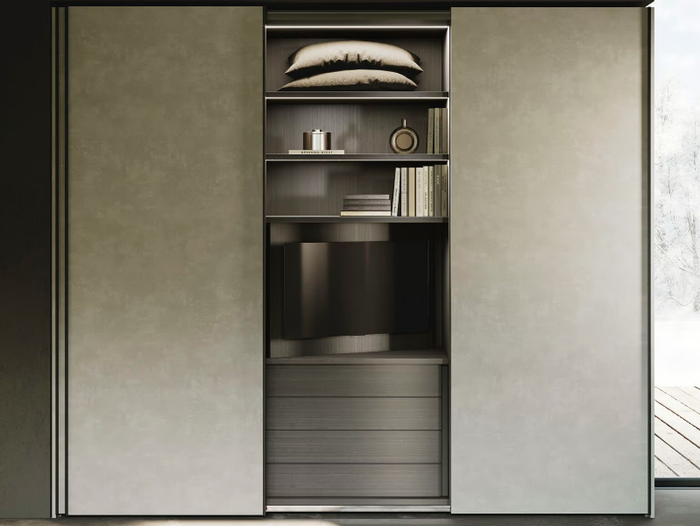 FLAT - Sectional custom bilaminate wardrobe _ Guzzini & Fontana